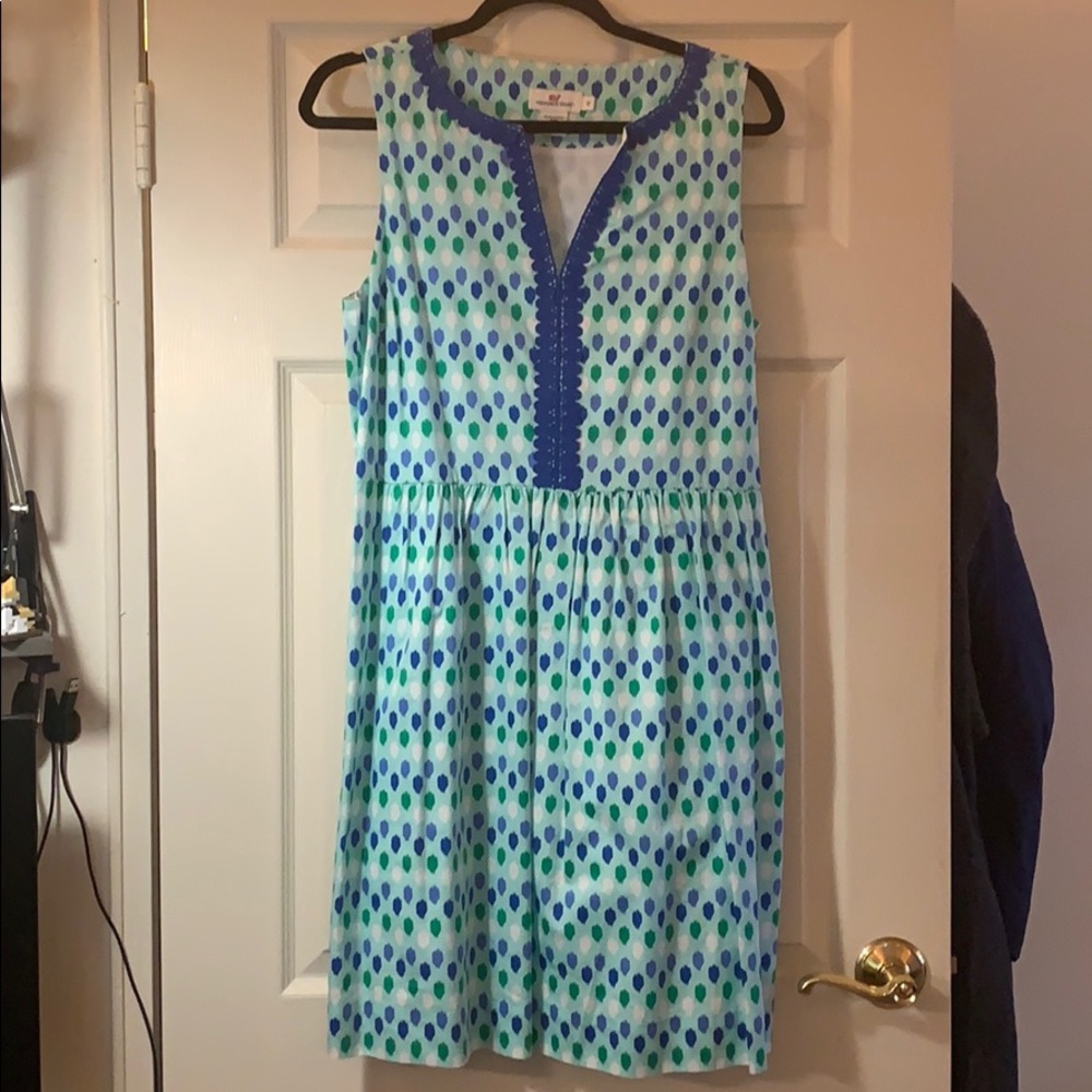 Vineyard Vines Fit & Flare Sleeves Polka Dot Dress - Picture 1 of 6